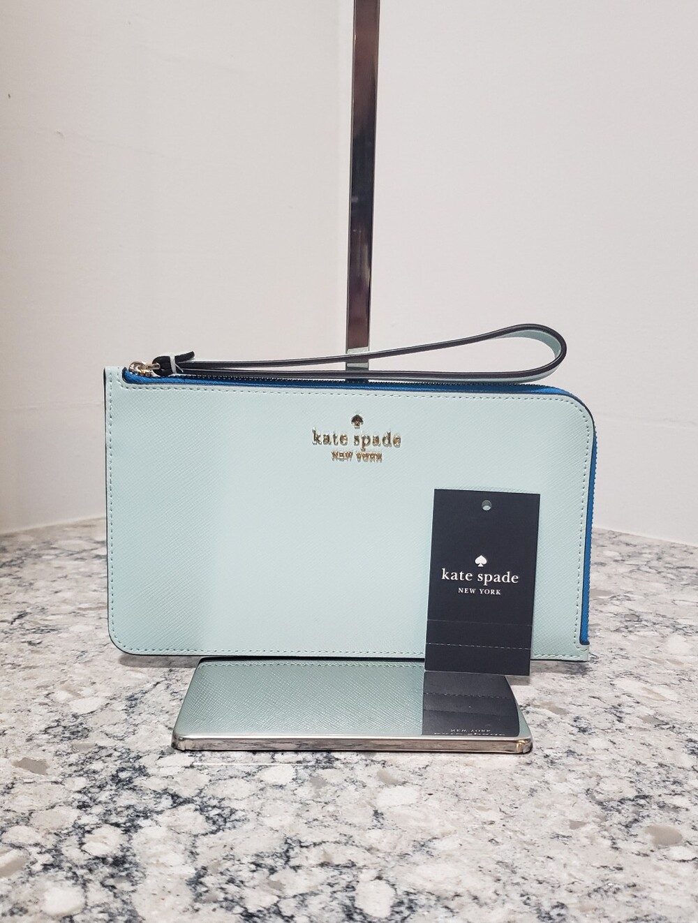 Kate Spade Lucy Bicolor Medium Saffiano Leather Zip Around Wristlet